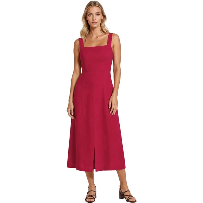 Vierkante Hals Jurk Dames Haris Cotton