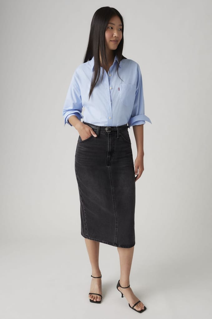 Levi's High Rise Back Slit Skirt Taglia: W25 | Minigonne Outlet | Donna