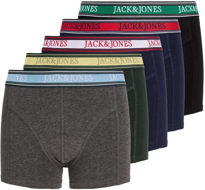 JACK&JONES - JACFAZE SOLID TRUNKS 5 PACK JNR - Jongens - Onderbroeken