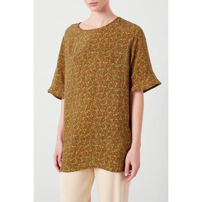 American Vintage Oversized Printed Mid Long Top Cachemire Maat: XS/S | Blouses Outlet | Dames | Groen
