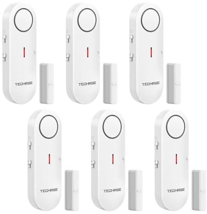 Deuralarm Raamalarm - Inbraakbeveiliging Sensor - Thuis Beveiligen - 3 Volumestanden - Set van 6 - Wit