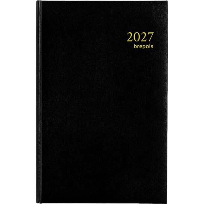 Agenda 2027 Brepols Saturnus Luxe 1dag/1pagina zwart
