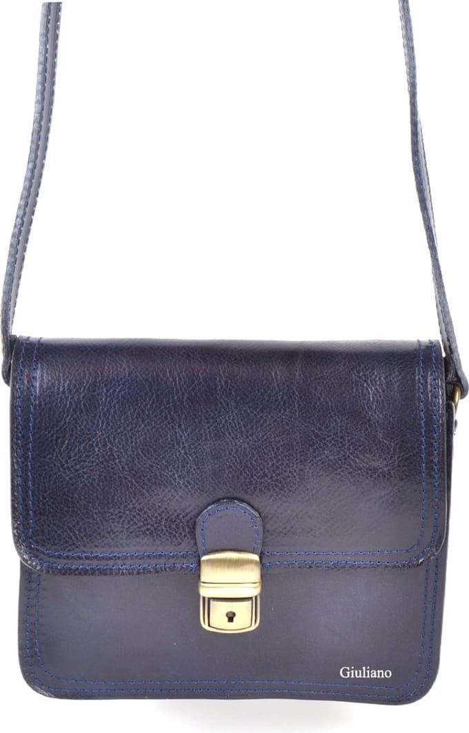 Giuliano klassieke schoudertas Amélie - Blauw - Dames - Made in Italy