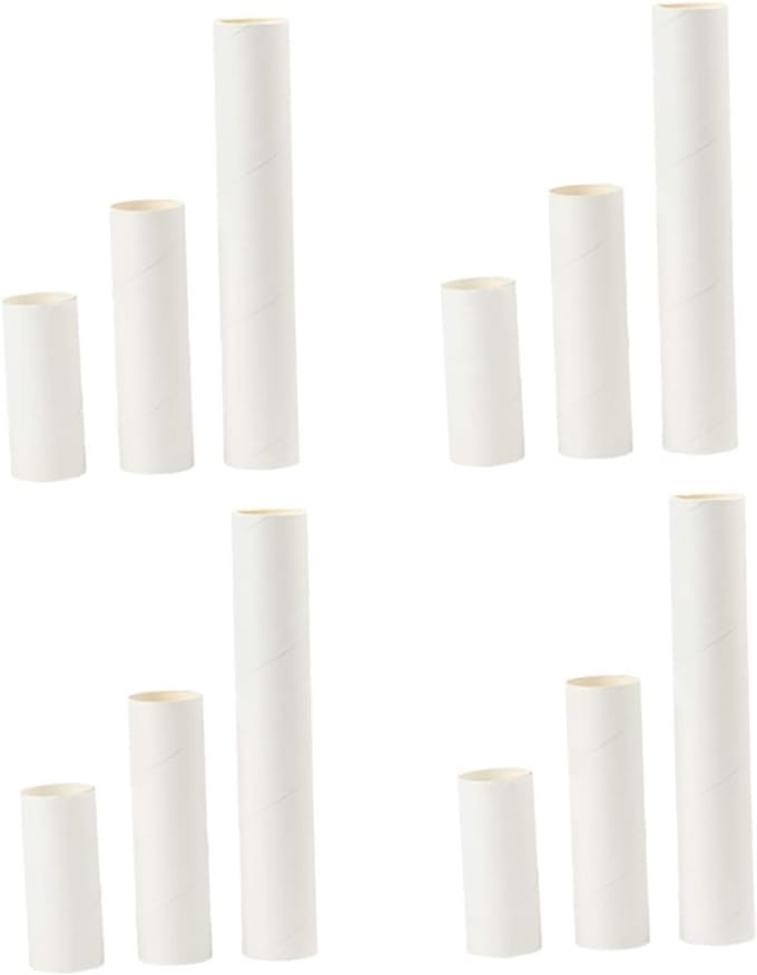 Kartonnen Kokers - Papieren Rollen - Kunst Opslag - Duurzaam Kraftpapier - 20 cm Lengte - Wit