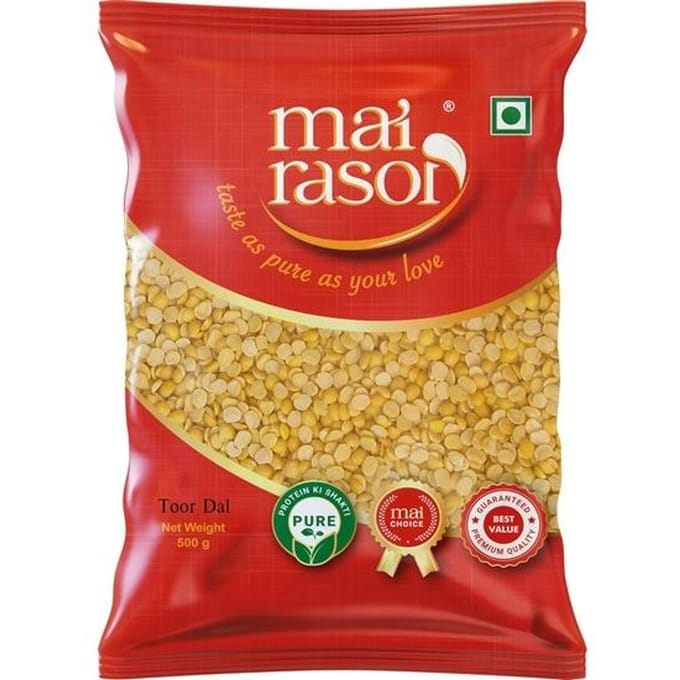MAI RASOI Toor/Tur/Arhar Dal Ongepolijst 500g Zakje beige