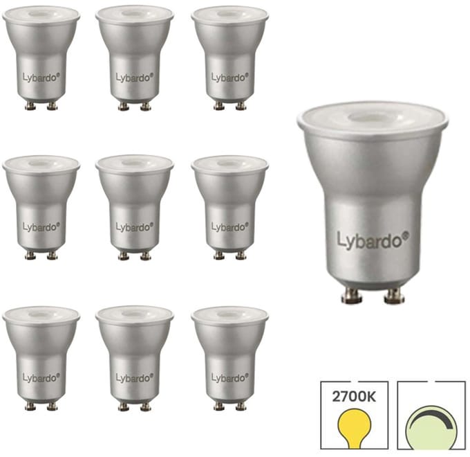 Lybardo - GU10 LED Lamp - 35mm - 10-pack - 3.5W Dimbaar - 2700K Warmwit Licht