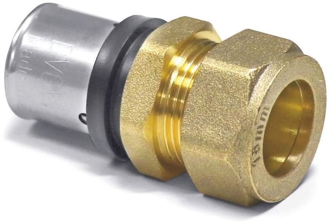 Persfitting 32mm, Koperen buis koppeling, Multikontur, Geschikt voor drinkwater