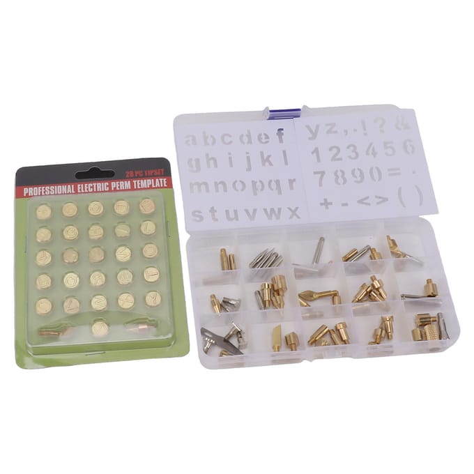 84 stuks Houtbrandtips Houtbrandgereedschap Kits Carving IJzeren Tip Houtbrandtips Letters voor white