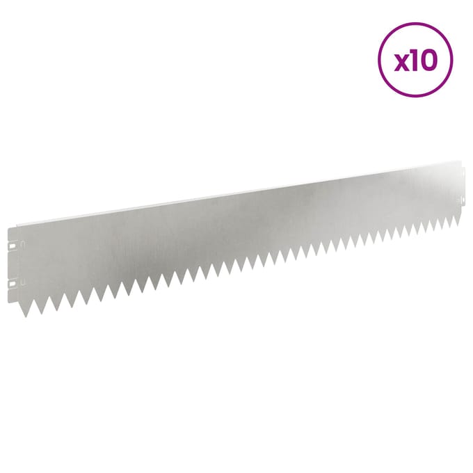 vidaXL - Gazonrand - 10 - st - 103 - x - 15 - cm - Staal - zilver