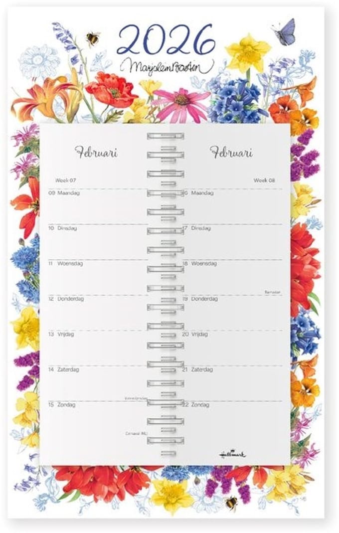 Marjolein Bastin Kalender 2026 op schild