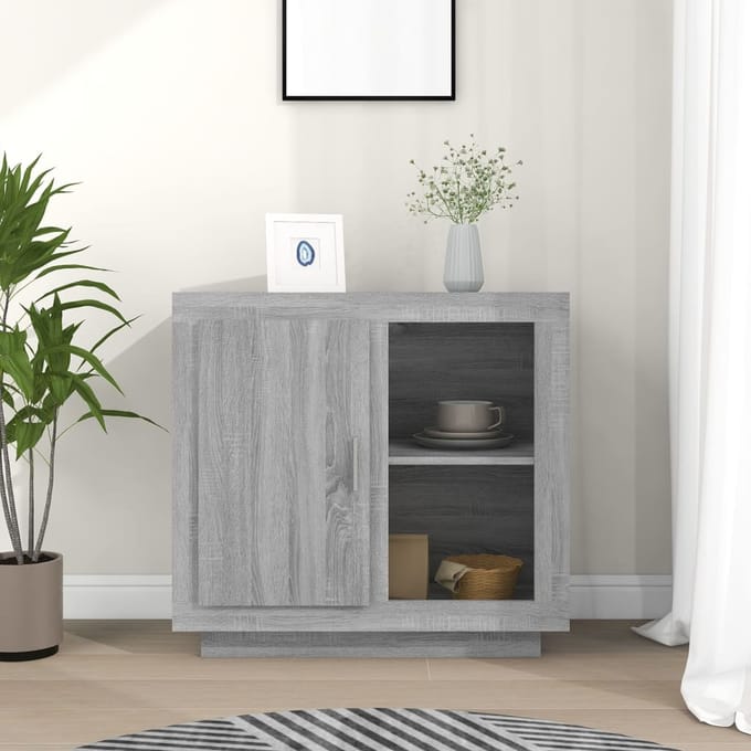 vidaXL - Dressoir - 80x40x75 - cm - grijs - sonoma - eikenkleurig