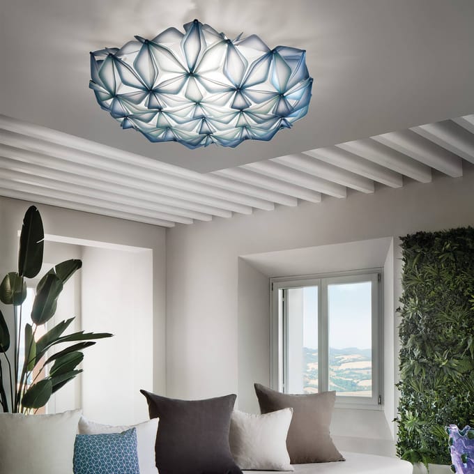 Slamp La Vie L plafondlamp, breedte 71 cm, blauw