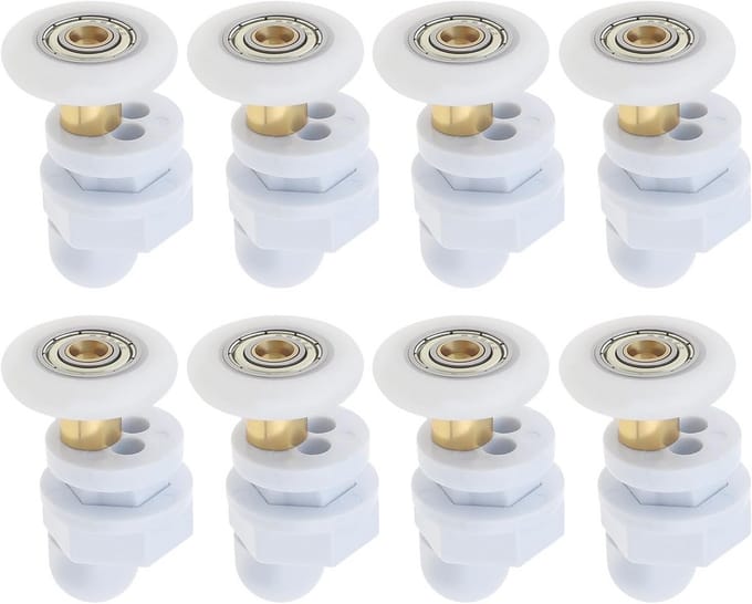 Douchedeurrollen Set - Vervangende Lopers - Soepel Openen - Ultrastil Werking - 25mm Diameter - Wit