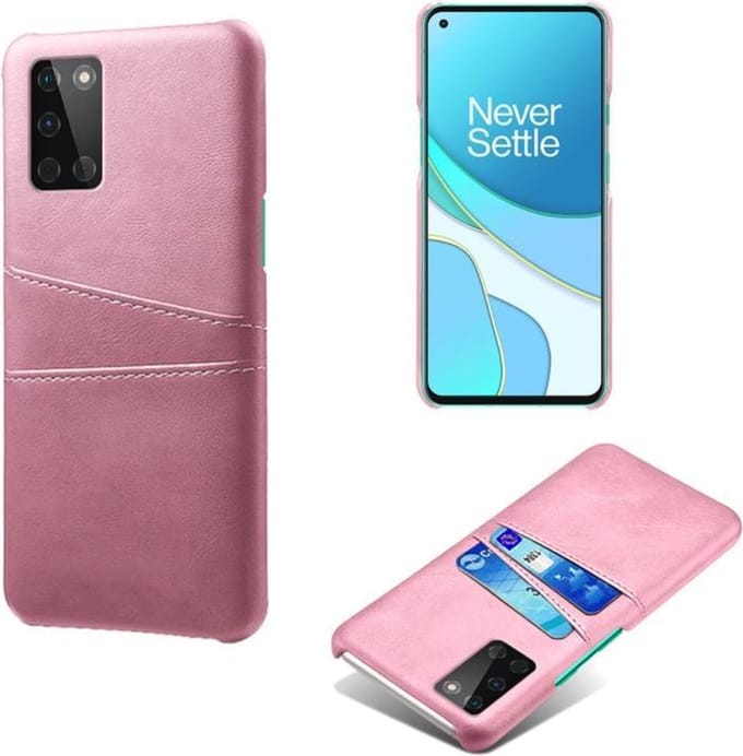 Back Cover met Opbergvakjes + PMMA Screenprotector voor OnePlus 8T _ Roze Goud