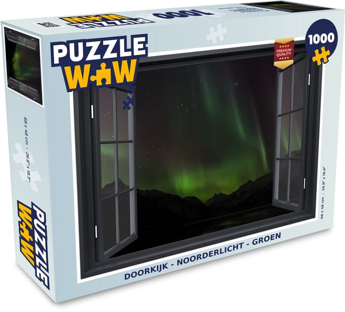 Puzzel Doorkijk - Noorderlicht - Groen - Legpuzzel - Puzzel 1000 stukjes volwassenen