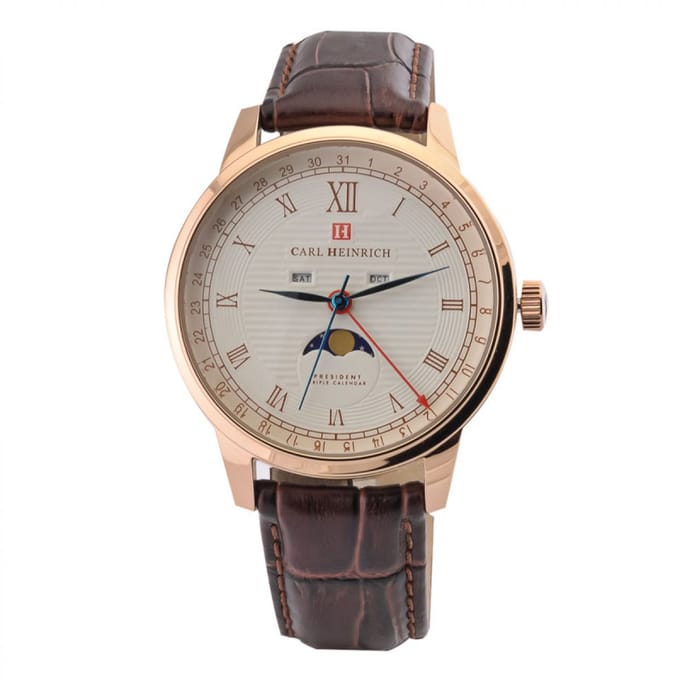 Carl Heinrich Triple Calendar Rose Goud 42mm | G3108 RGW-TRC