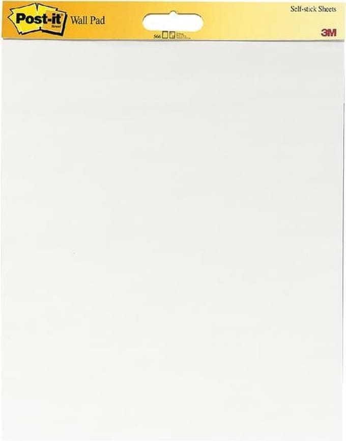 2 x Meeting chart 3M Post-it 566 Super Sticky 508x584mm blanco