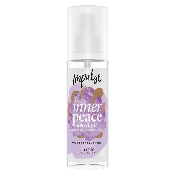 Impulse Innerlijke Rust Lichaamsgeur Mist Fruitige Zwarte Bes&Sandelhout, 3x150ml