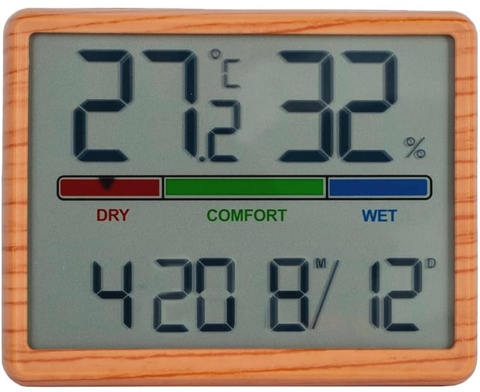 Digitale Binnenthermometer met Hygrometer, Comfortindicator, Klok en Kalender - Ideaal voor Thuis
