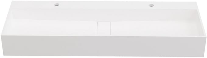 Vente-unique Zwevend wastafelblad solid surface - Wit - L120 x B40 x H15 cm - YAMDROK