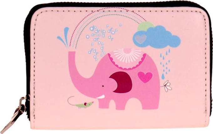 Wit portemonneetje olifant - 14x10cm
