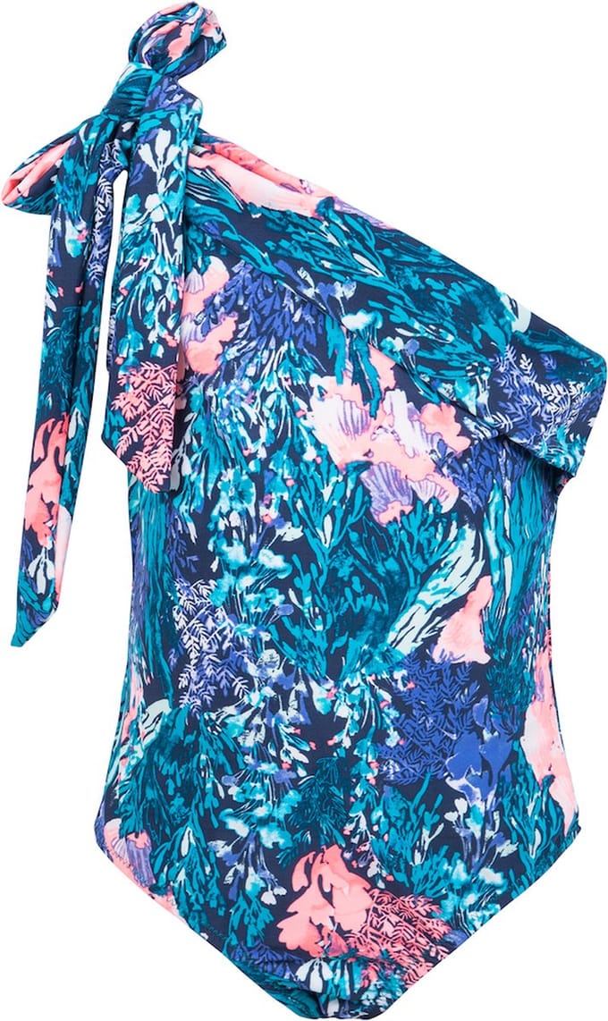 Badpak met een schouder Coral blue 128-134