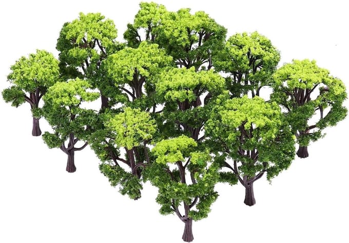 12 Stuks Model Bomen voor Landschapsarchitectuur: Nepp bomen voor Treinmodel, DIY Projecten en Bouwmodellen