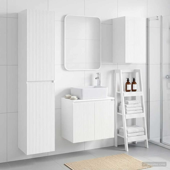 vidaXL - Badkamermeubel - Set - 3 - st - Hoogglans - Wit - 33 - x - 34,5 - x - 160 - cm