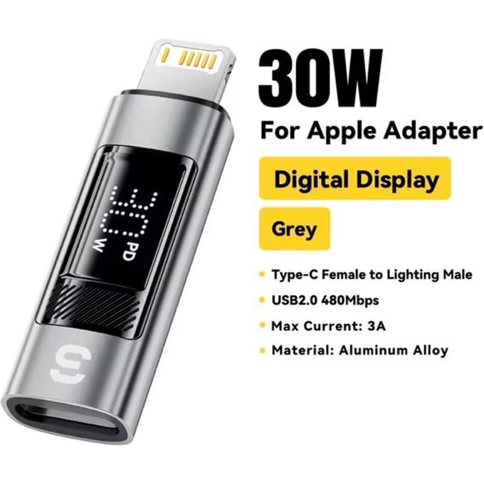 Essager Type C naar verlichting OTG-adapter Digitaal display Snel opladen Type-C vrouwelijk naar bliksem mannelijk connector voor iPhone 15 14