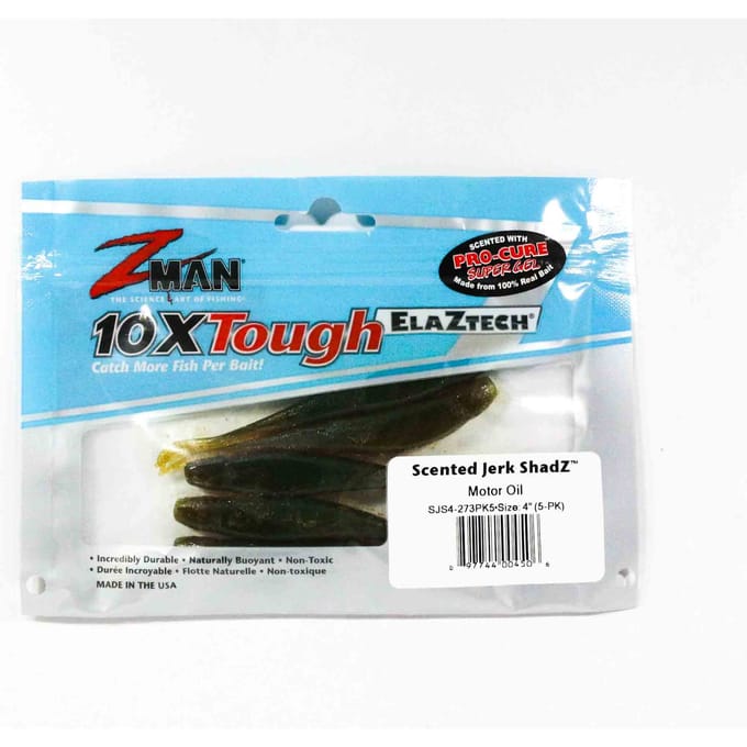 Zman Soft Lure Jerk ShadZ 4 Inch 5/Pack Motorolie (4506)
