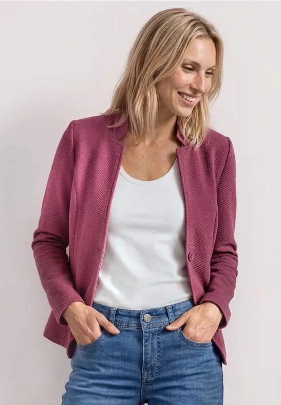 Blazer met reverskraag en structuur