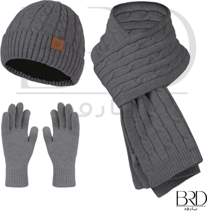 BRD® Winterset Grijs - Gevoerde Muts Sjaal Handschoenen - Dames & Heren