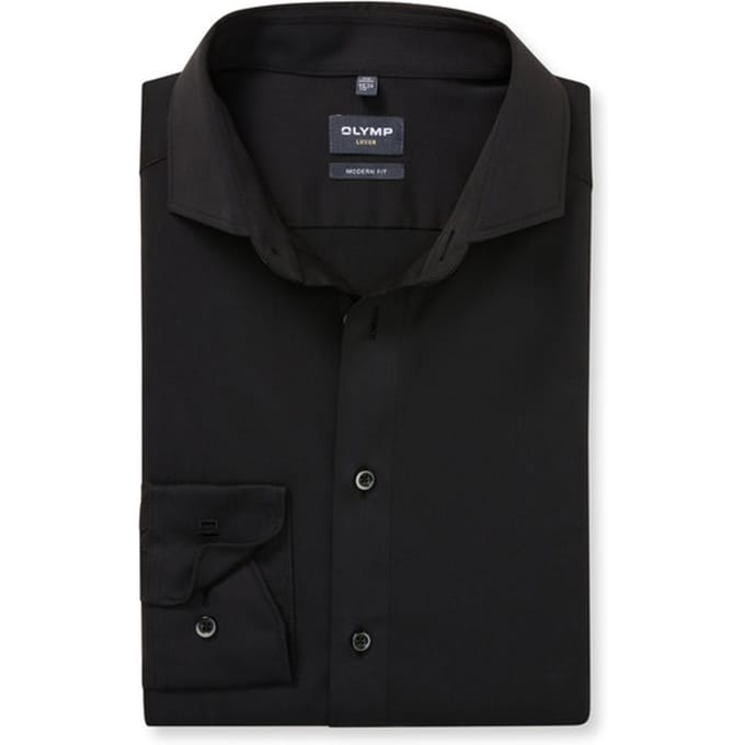 OLYMP Luxor Overhemd, Modern Fit, Royal Kent, Zwart