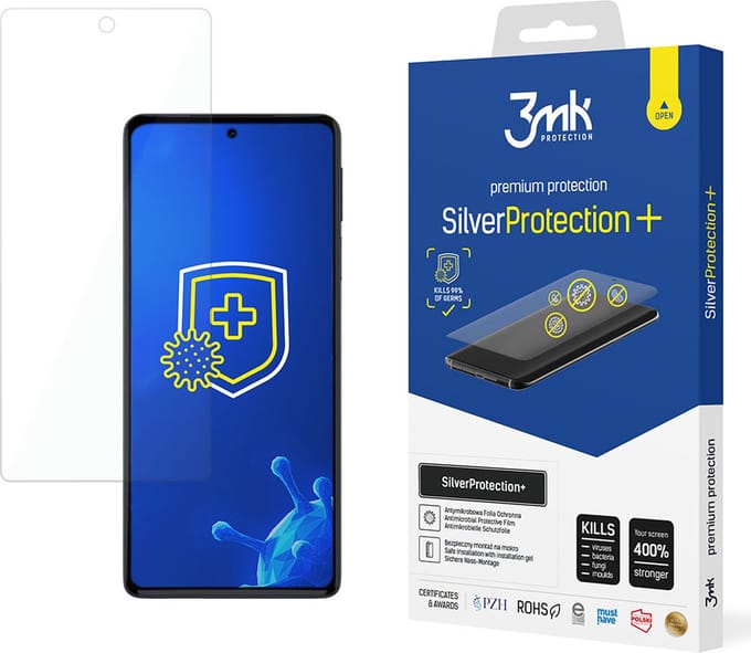 3MK Silver Protect+ - Telefoonsticker - Antimicrobiële Bescherming - Montagemethode: Nat