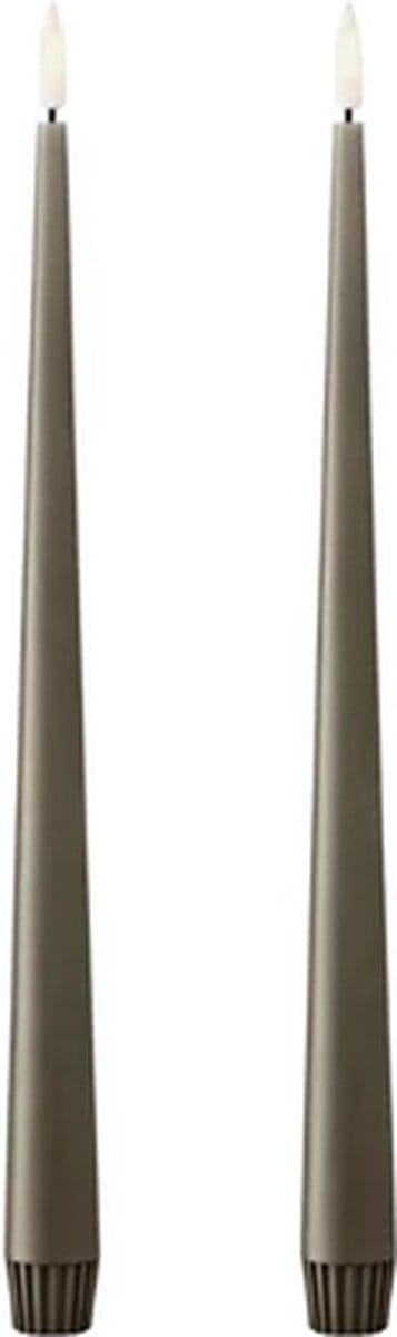 Ester & Erik Led Taper kaars 30cm caviar set van 2