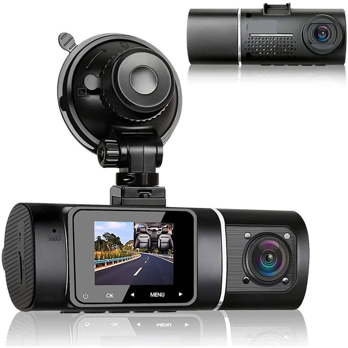 Dubbele infrarood nachtzicht-dashcam voor auto's, voor en achter