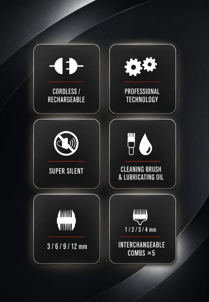 Tondeuse Italian Design -Trimmer - Multifunctioneel - tondeuse - 5 extra functies - Professioneel - Haartrimmer
