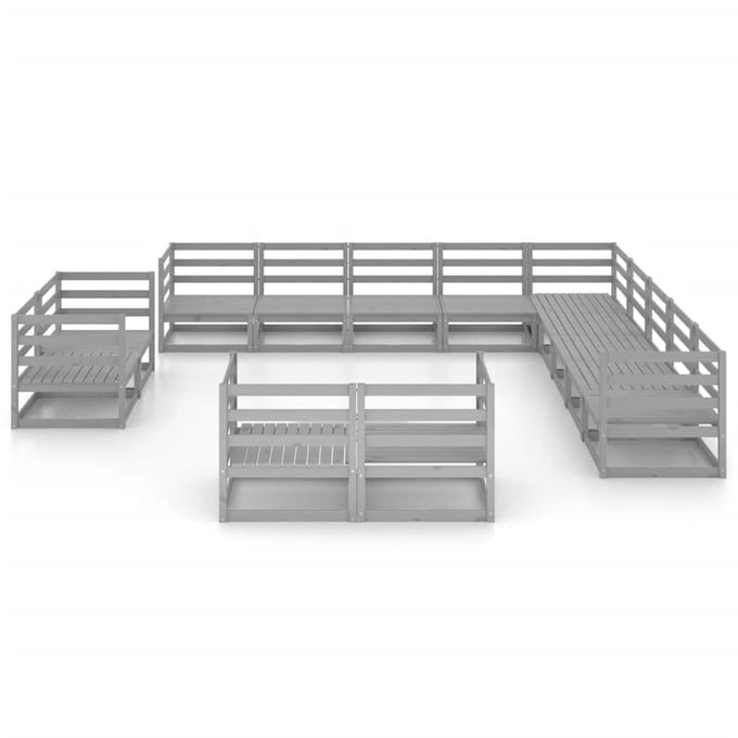 vidaXL - 13-delige - Loungeset - massief - grenenhout
