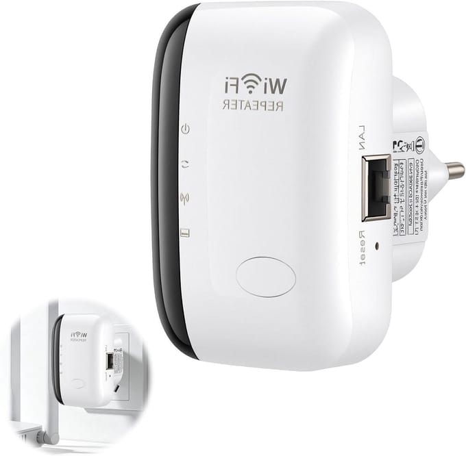Wifi Versterker - WLAN Repeater - Internet Uitbreiding - 300 Mbit/s Snelheid - Stopcontact Model - Wit