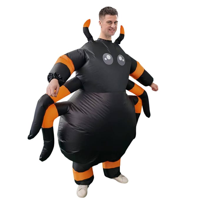 Opblaasbaar Spinnenpak voor Volwassenen 150-190cm zwart