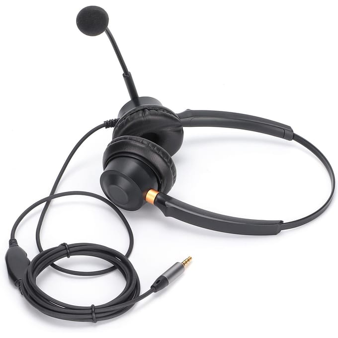 Binaurale Headset Aluminium Behuizing Telefoon Headset met Microfoon en Audio Bediening