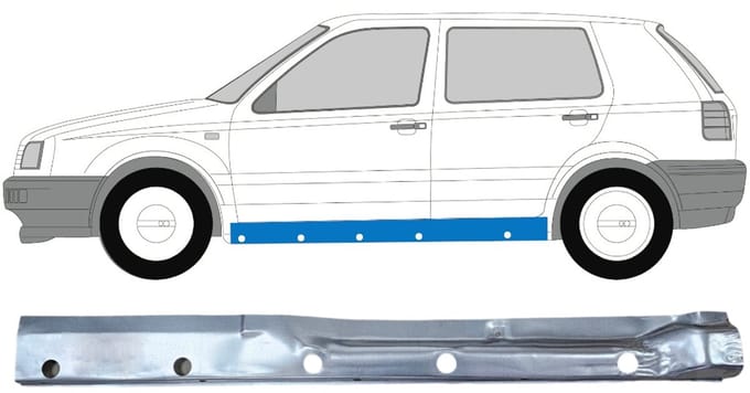 Binnenste reparatie dorpel voor Volkswagen Golf 3 1991-1998 / Links