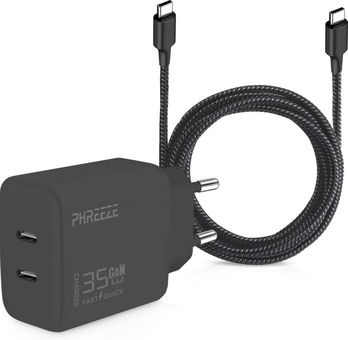 Usb C Adapter Met Lange 3 Meter usb C Naar usb C Kabel - 35w Snellader Met GaN Technologie