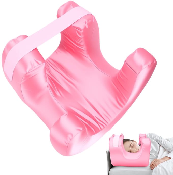 Dailygoods- Gezichtskussen ergonomisch - Gezichtskussen voor massage - Gewichtskussen - Zijden doek - Traagschuim - Uniek vormontwerp - Schoonheidskussen