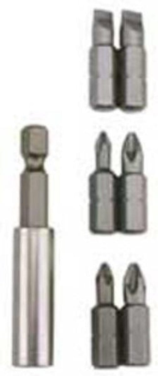 Wolfcraft 2446000 Bitset 7-delig Plat, Kruiskop Phillips, Kruiskop Pozidriv
