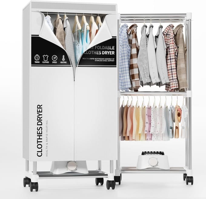 Mini wasdroger met 2,5 kg capaciteit en 4 droogmodi – Energiezuinig en Stil