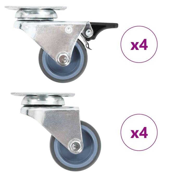 vidaXL - 8 - st - Zwenkwielen - dubbel - 50 - mm
