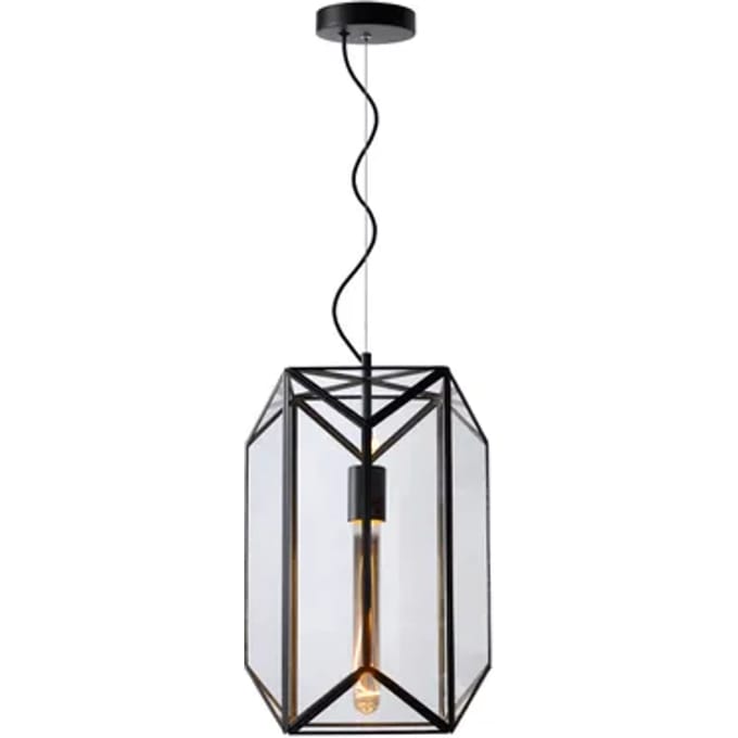Lucide Hanglamp Fern - Zwart - Diam. 28cm - E27 - Verstelbaar