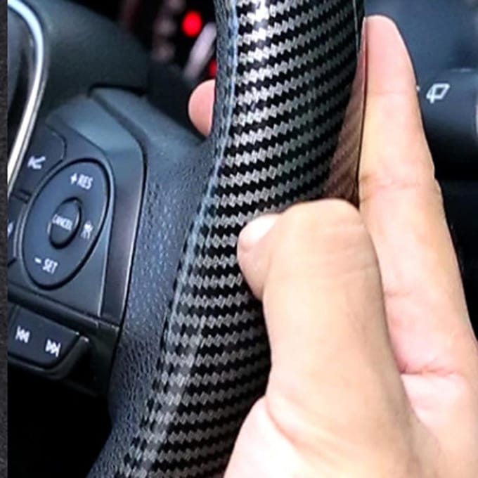 Autostuurhoes Koolstofvezel Universele auto-interieuraccessoires zwart