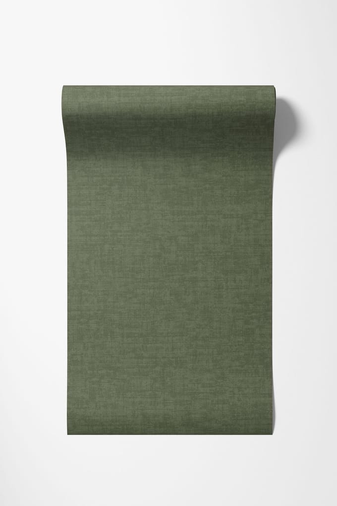 Dutch Wallcoverings - Vliesbehang - Linen & Textures - uni groen - VT10018